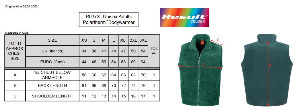 Result Polartherm Bodywarmer | Unisex | Heavyweight Fleece | Anti Pill | Moisture Wicking | 7 Colours | XS-2XL