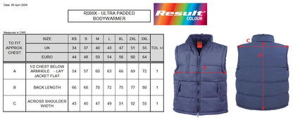 Result Ultra Padded Bodywarmer | Unisex | Windproof | Showerproof | Hood | Fleece Lined | Quilted | 3 Colours | XS-3XL