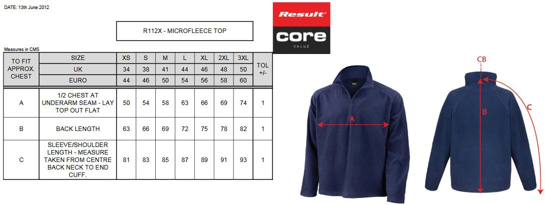 Result Core Microfleece Top | Unisex Quarter-Zip | Anti-Pill | Super Soft | Stretch Fit | 4 Colours | XS-3XL