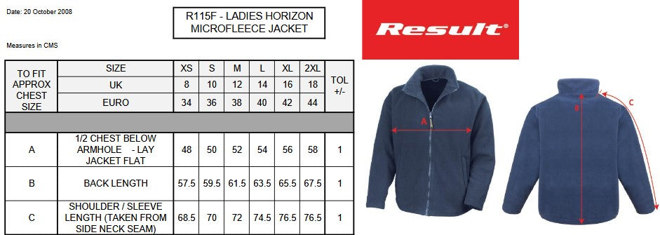 Result Ladies Horizon Microfleece Jacket | Breathable | Quick Drying | Anti-Pill Stretch | 3 Colours | XS-2XL