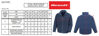 Result Men's Horizon High Grade Microfleece Jacket | Breathable | Lightweight | Stretch | 3 Colours | XS-3XL