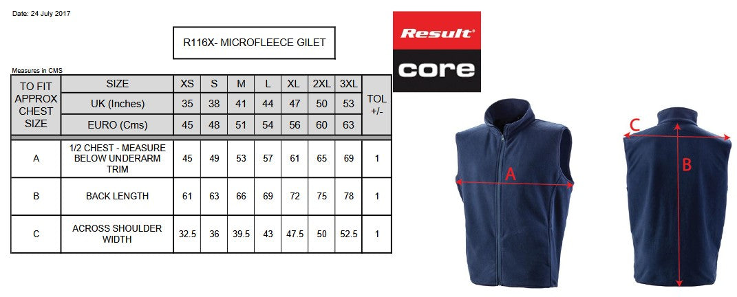 Result Core Microfleece Gilet | Unisex | Windproof | Anti Pill | Lightweight | Stretch | 7 Colours | XS-3XL