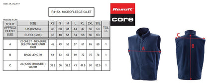 Result Core Microfleece Gilet | Unisex | Windproof | Anti Pill | Lightweight | Stretch | 7 Colours | XS-3XL