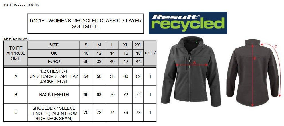 Result Ladies Recycled Classic Softshell Jacket | Waterproof | Breathable | 6 Colours | S-2XL