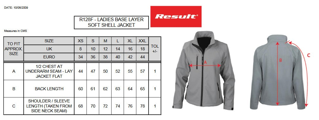 Result Ladies Baselayer Softshell Jacket | Showerproof | Windproof | Stretch | 4 Colours | XS-2XL
