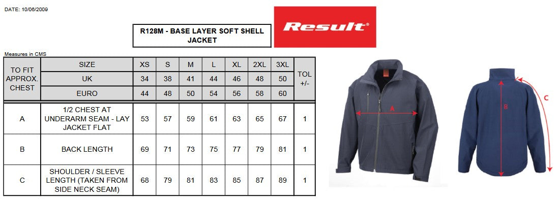 Result Men's Base Layer Softshell Jacket | Lightweight | Showerproof | Breathable | 4 Colours | XS-3XL