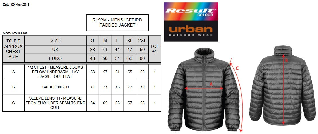 Result Urban Men's Ice Bird Padded Jacket | Showerproof | Windproof | Quilted | 3 Colours | S-2XL