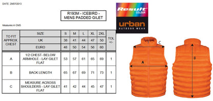 Result Urban Men's Ice Bird Padded Gilet | Showerproof | Windproof | Quilted | 5 Colours | S-2XL