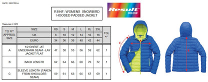 Result Urban Ladies Snowbird Hooded Jacket | Showerproof | Windproof | Quilted | 5 Colours | XS-2XL