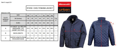 Result Urban Cheltenham Jacket | Unisex | Padded | Quilted | Windproof | Water Repellent | 2 Colours | XS-3XL