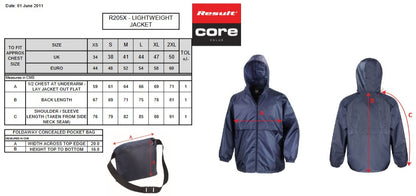 Result Core Lightweight Jacket | Unisex | Waterproof | Windproof | Packable | Hood | 3 Colours | XS-2XL