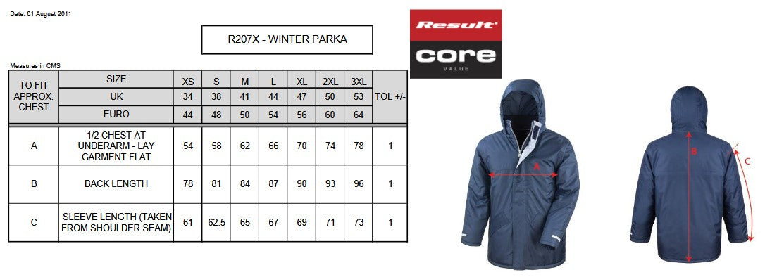 Result Core Winter Parka | Unisex | Waterproof | Breathable | Windproof | Hood | Quilted | 6 Colours | XS-3XL
