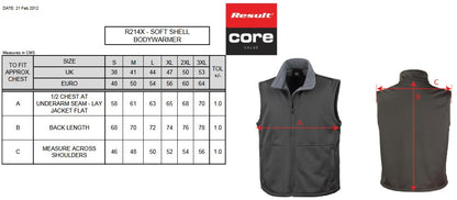 Result Core Softshell Bodywarmer | Unisex | Waterproof | Breathable | Windproof | Navy or Black | S-3XL
