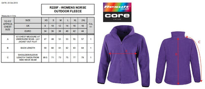 Result Core Ladies Norse Outdoor Fleece | Breathable | Windproof | Full Zip | 6 Colours | XS-2XL