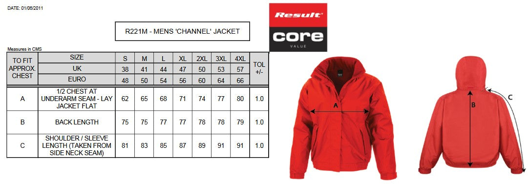 Result Core Men's Channel Jacket | Padded | Fleece Lined | Waterproof | Hood | 5 Colours | S-4XL