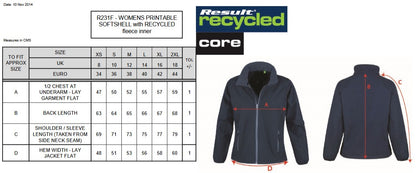 Result Core Ladies Softshell Jacket With Inner Fleece | Recycled | Windproof | 10 Colours | XS-2XL