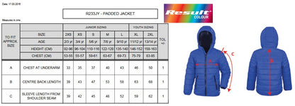 Result Core Junior Padded Jacket | Showerproof | Windproof | Hood | Quilted | 5 Colours | Ages 2-14