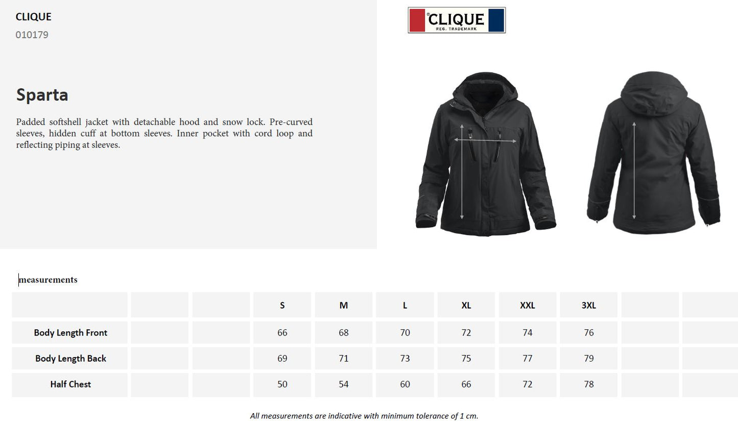 Clique Sparta Ladies Padded Softshell Jacket | Waterproof | Winter Sports | 2 Colours | S-3XL
