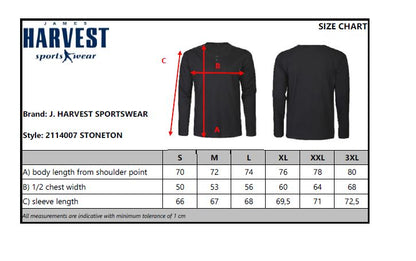 James Harvest Stoneton Mens Henley Shirt | Cotton Long Sleeve Top | 2 Colours | S-3XL - Tee Shirt - Logo Free Clothing