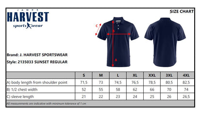 James Harvest Sunset Mens Polo Shirt | Regular Fit | Cotton With Lycra® | 8 Colours | S-4XL