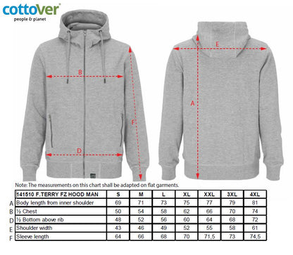 Cottover Mens Heavyweight Zip-Up Hoodie | GOTS | French Terry Organic Cotton | S-4XL - Hoodie - Logo Free Clothing