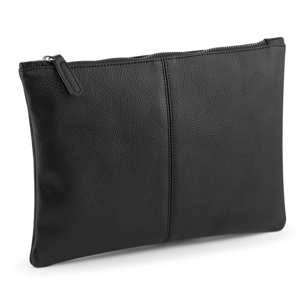Quadra NuHide® Accessory Pouch | 2 Litre Capacity | Faux Leather | Tan or Black | One Size - Bag - Logo Free Clothing