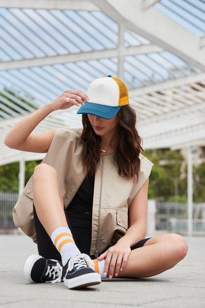 Beechfield Retro 5 Panel Trucker Cap | Unisex | Contrast Styling |  4 Colours | One Size