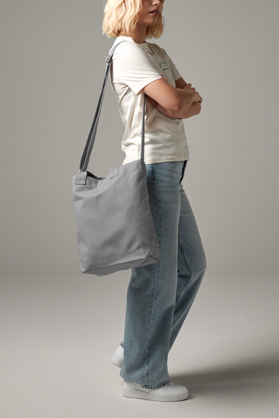 BagBase Canvas Day Bag | Tote Bag | 15 Litre Capacity | Adjustable Strap | Grey or Black | One Size