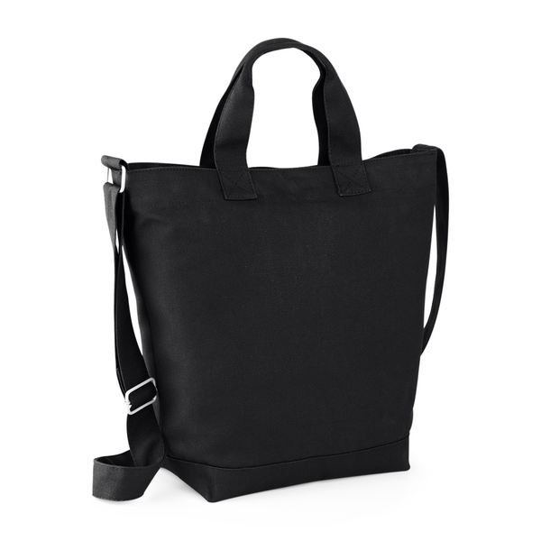 BagBase Canvas Day Bag | Tote Bag | 15 Litre Capacity | Adjustable Strap | Grey or Black | One Size