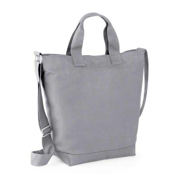 BagBase Canvas Day Bag | Tote Bag | 15 Litre Capacity | Adjustable Strap | Grey or Black | One Size