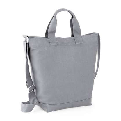 BagBase Canvas Day Bag | Tote Bag | 15 Litre Capacity | Adjustable Strap | Grey or Black | One Size