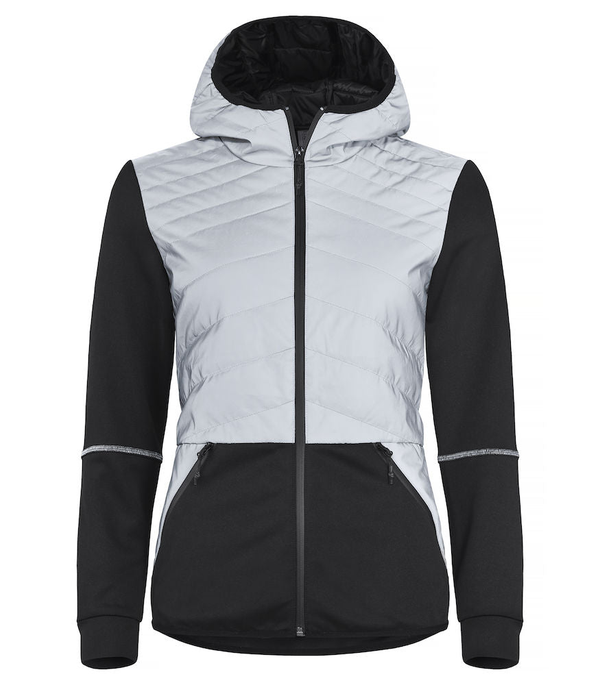 Clique Utah Ladies Reflective Jacket. Lightly padded & Hooded 2 colour option. XS-3XL - Summer Jacket - Logo Free Clothing