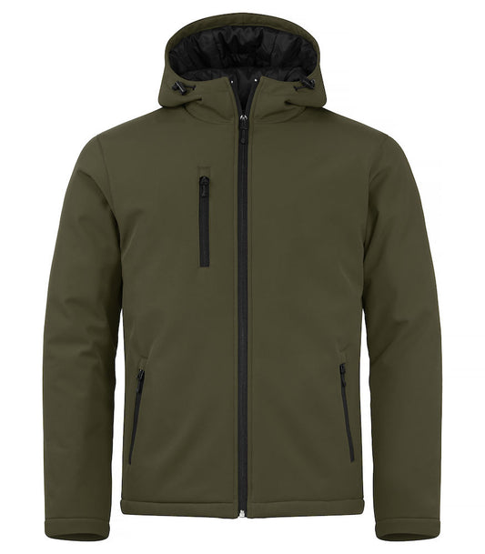 Clique Mens Padded Hooded Softshell Jacket. Waterproof 5000mm. 6 Colours XS-4XL - Summer Jacket - Logo Free Clothing