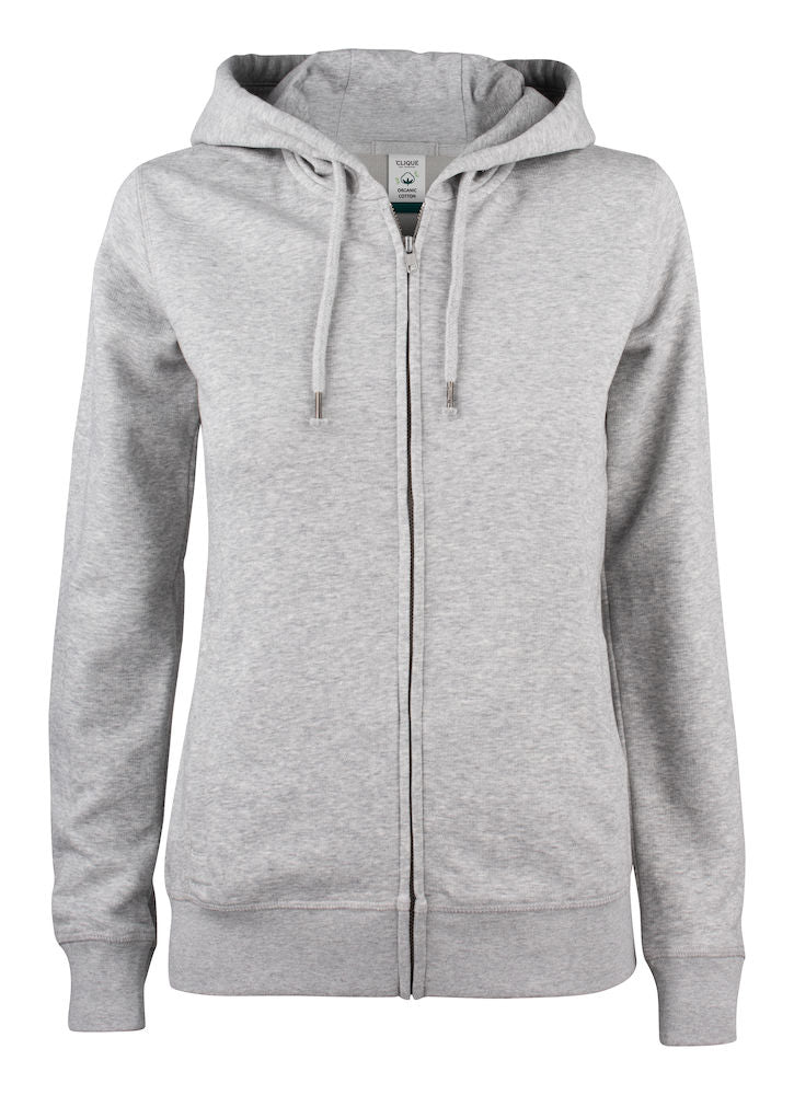 Clique Premium Organic Cotton Ladies Zipped Hoodie. OC Hoodie 5 Colours XS-2XL - Hoodie - Logo Free Clothing