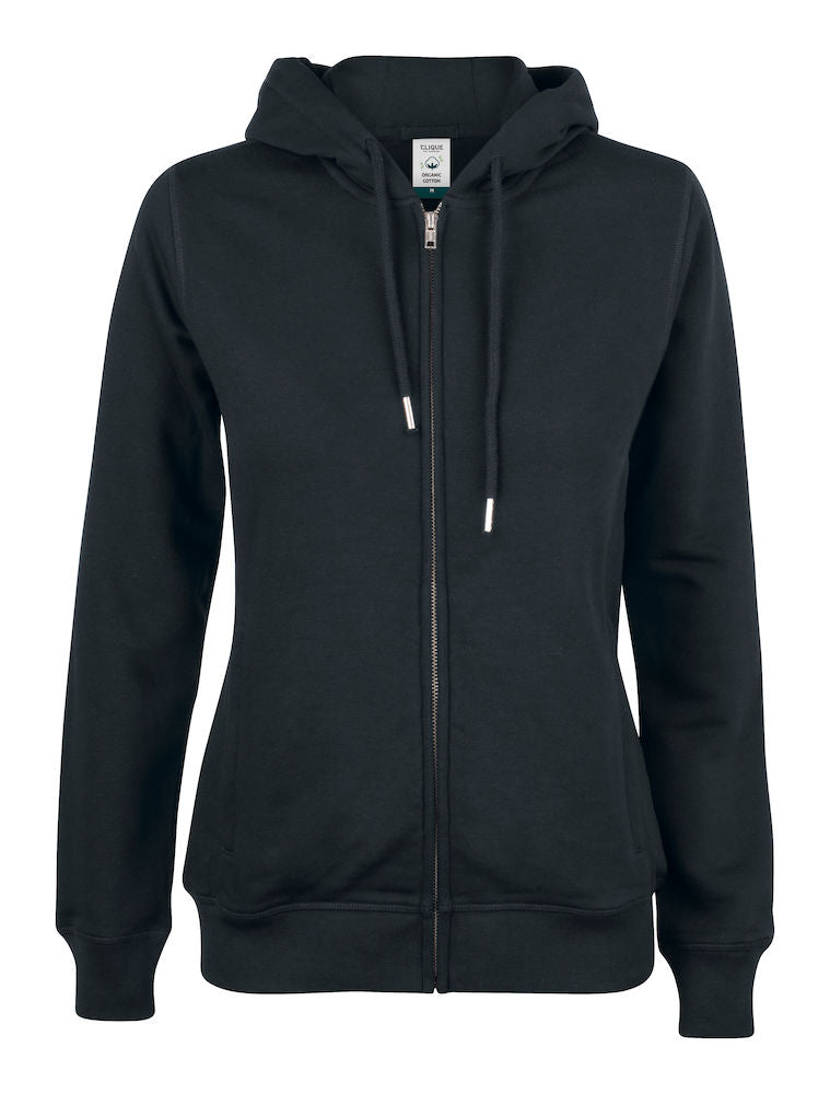 Clique Premium Organic Cotton Ladies Zipped Hoodie. OC Hoodie 5 Colours XS-2XL - Hoodie - Logo Free Clothing