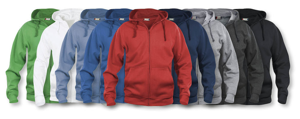 Clique Zip Hoodie. Medium Weight, Unisex Fit. XS-5XL. Mp3 Pocket, 13 Colours. - Hoodie - Logo Free Clothing