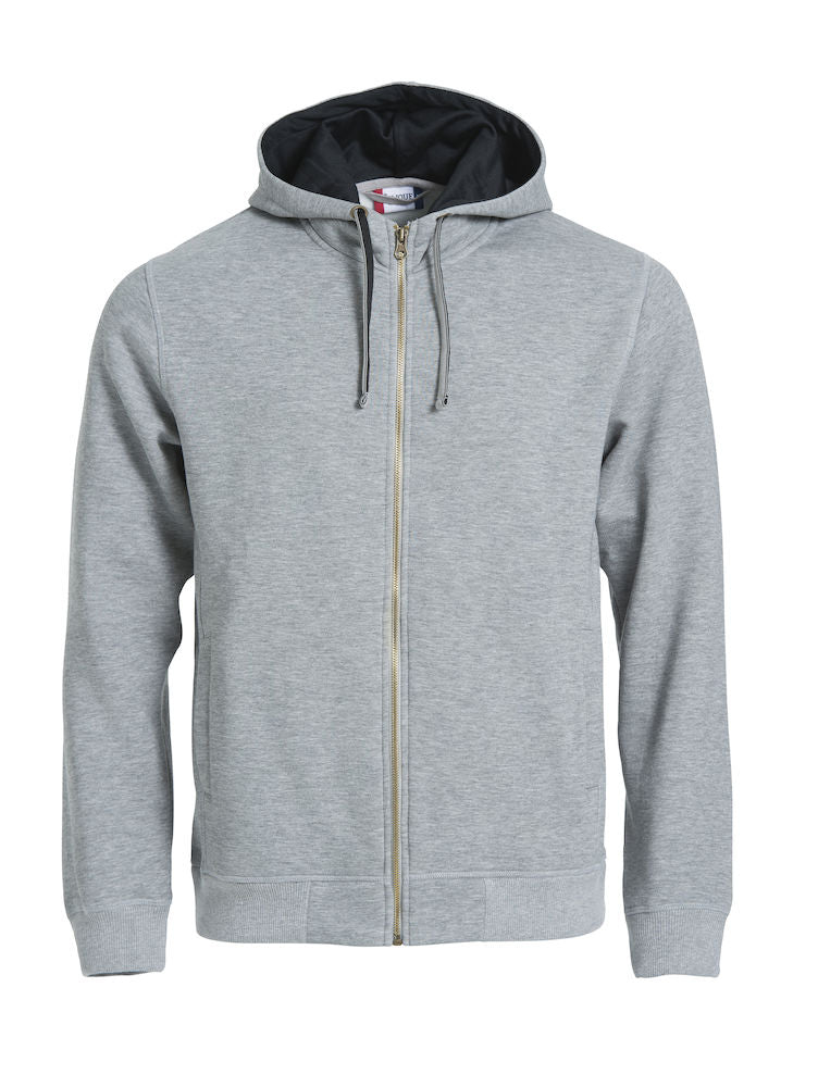 Clique Classic Hoodie Full Zip. Mens Contrast Colour Heavyweight Hoodie. 6 Colours XS-5XL - Hoodie - Logo Free Clothing