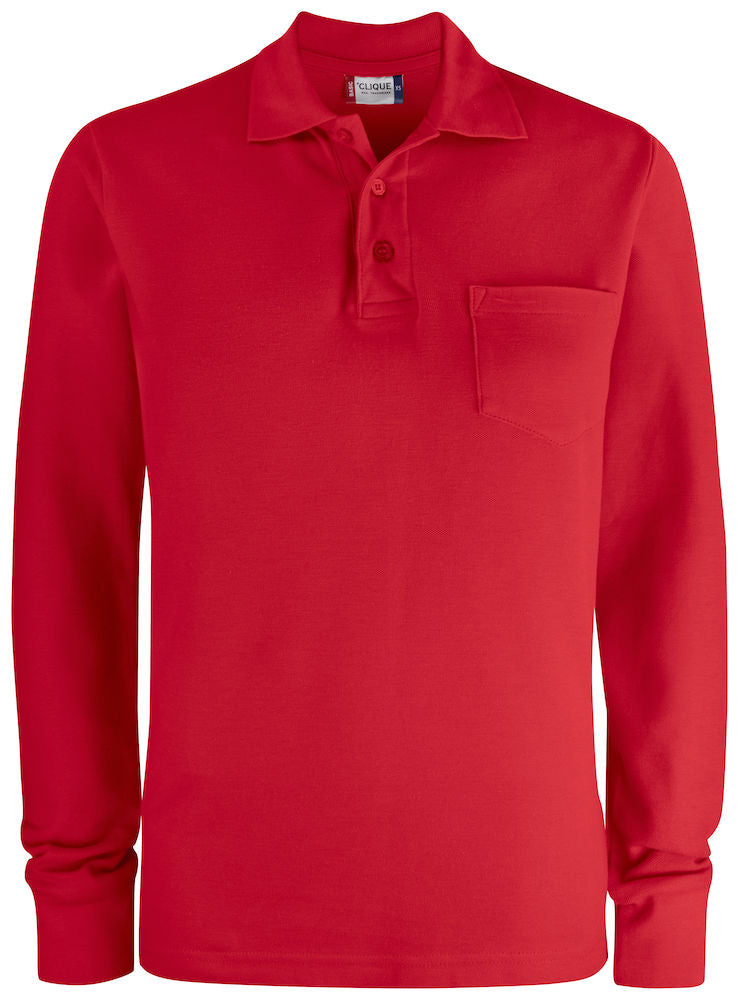 Long sleeve polo with clearance pocket