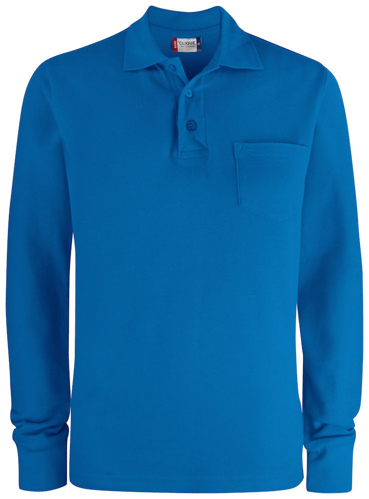 Pocket Polo Shirt Long Sleeve Unisex Logo Free Clothing