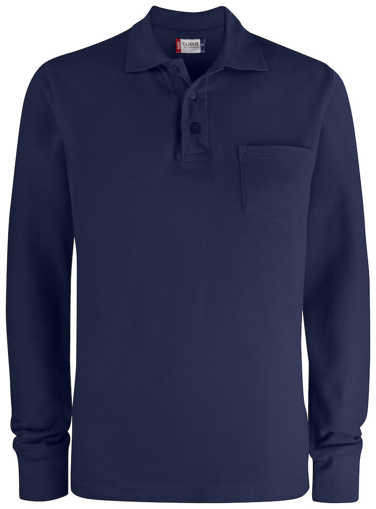 Pocket Polo Shirt Long Sleeve Unisex Logo Free Clothing