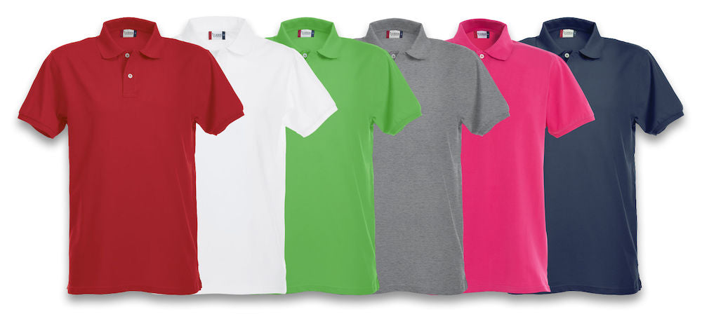 Clique Premium Mens Stretch Polo Shirt. 12 Colours XS-4XL - Polo Shirt - Logo Free Clothing