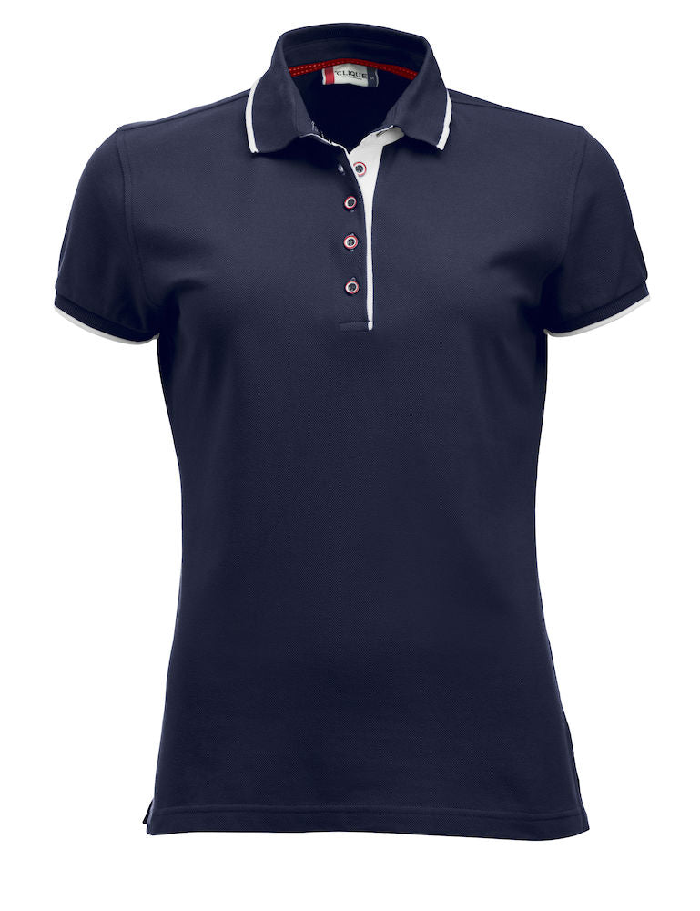 Clique Seattle Ladies Polo Shirt. Pure Cotton 2 tone, Mid weight. 3 Colours S-XL - Polo Shirt - Logo Free Clothing