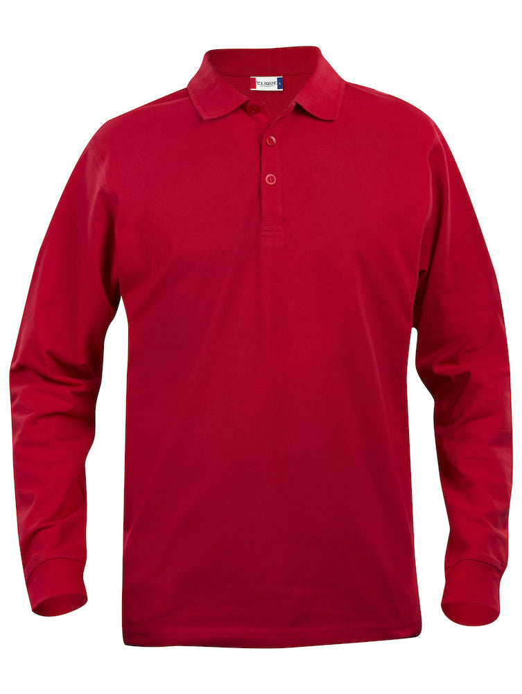 Clique Lincoln Mens Long Sleeve Polo Shirt. 11 Colours. XS-5XL. Medium Weight - Polo Shirt - Logo Free Clothing