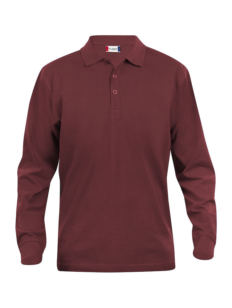 Clique Lincoln Mens Long Sleeve Polo Shirt. 11 Colours. XS-5XL. Medium Weight - Polo Shirt - Logo Free Clothing