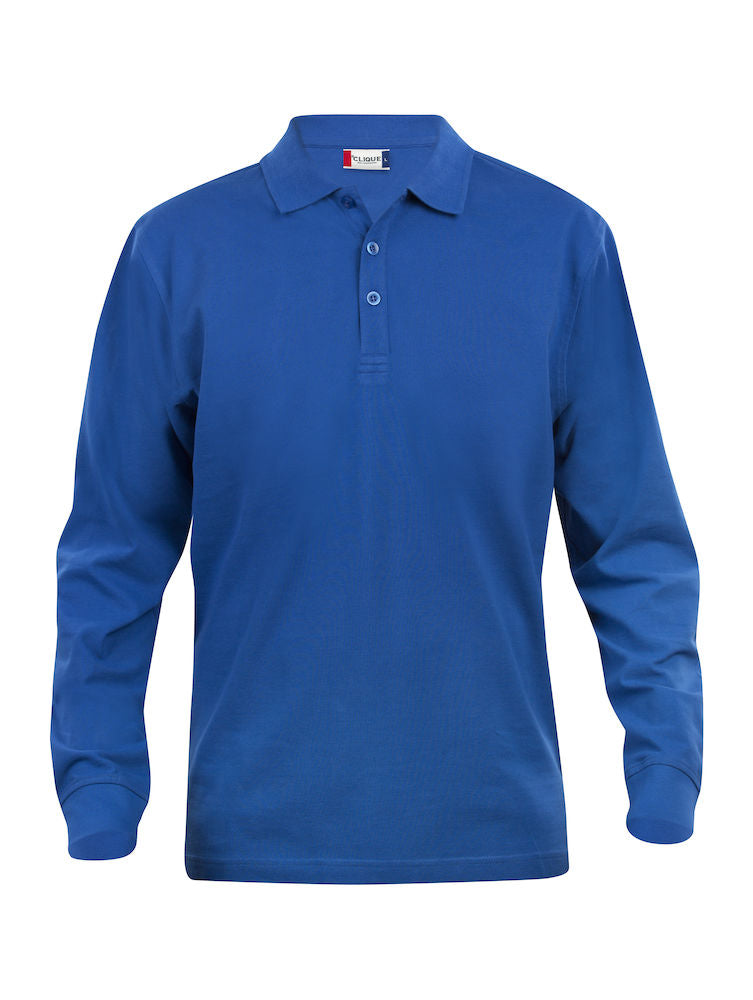 Clique Lincoln Mens Long Sleeve Polo Shirt. 11 Colours. XS-5XL. Medium Weight - Polo Shirt - Logo Free Clothing