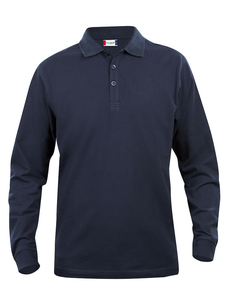 Clique Lincoln Mens Long Sleeve Polo Shirt. 11 Colours. XS-5XL. Medium Weight - Polo Shirt - Logo Free Clothing