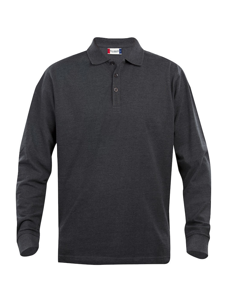 Clique Lincoln Mens Long Sleeve Polo Shirt. 11 Colours. XS-5XL. Medium Weight - Polo Shirt - Logo Free Clothing