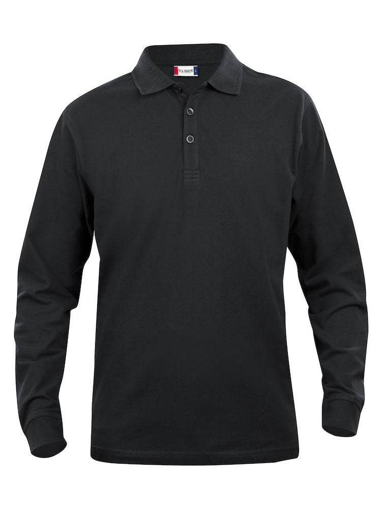 Clique Lincoln Mens Long Sleeve Polo Shirt. 11 Colours. XS-5XL. Medium Weight - Polo Shirt - Logo Free Clothing