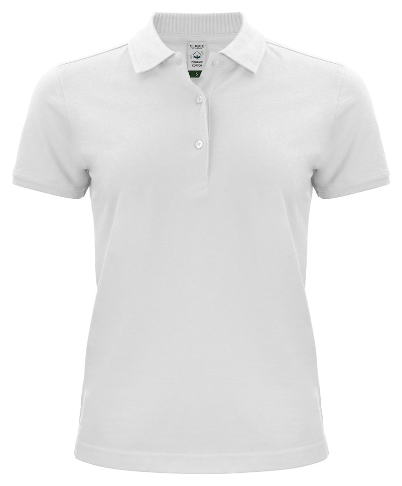 Clique Ladies Classic Organic Cotton Polo Shirt. 8 Colours XS-2XL - Polo Shirt - Logo Free Clothing