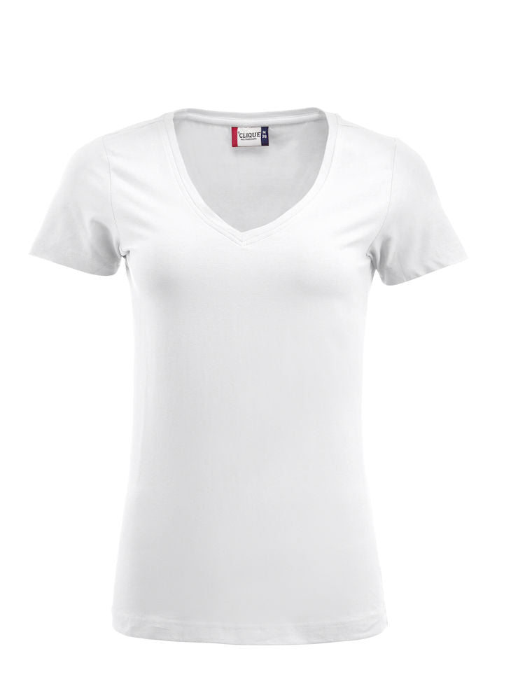 Clique Arden Ladies V Neck Stretch Tee. 3 Colours S-2XL - Tee Shirt - Logo Free Clothing